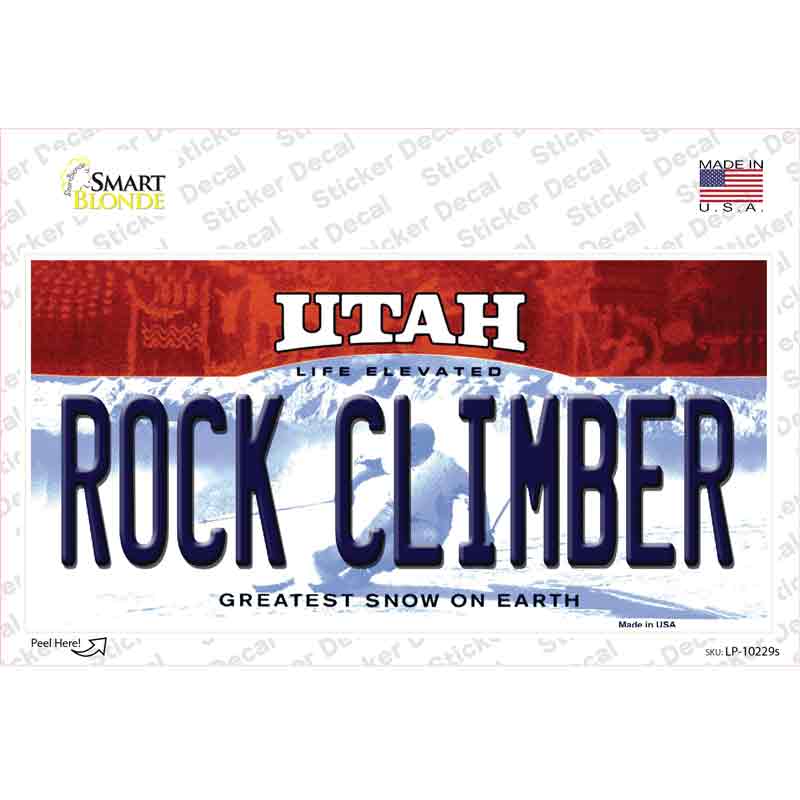 Rock Climber Utah Novelty Sticker Decal