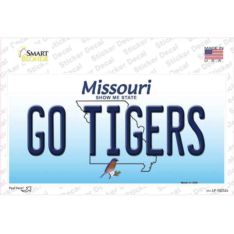 Go Tigers Missouri Novelty Sticker Decal