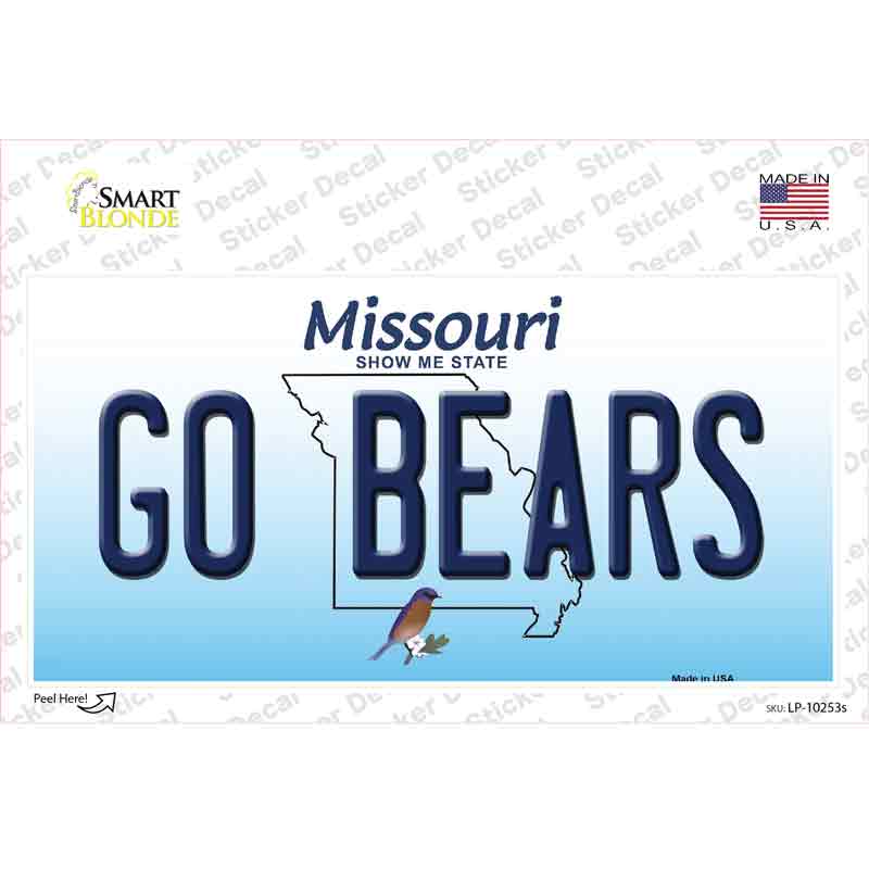 Go Bears Missouri Novelty Sticker Decal
