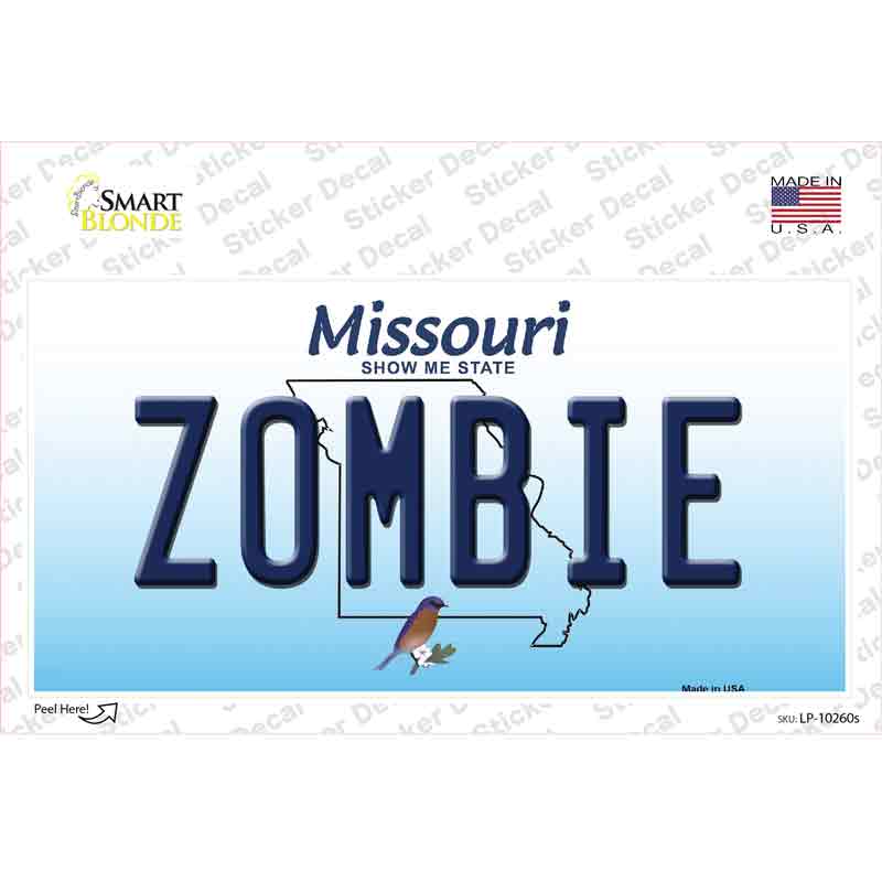 Zombie Missouri Novelty Sticker Decal