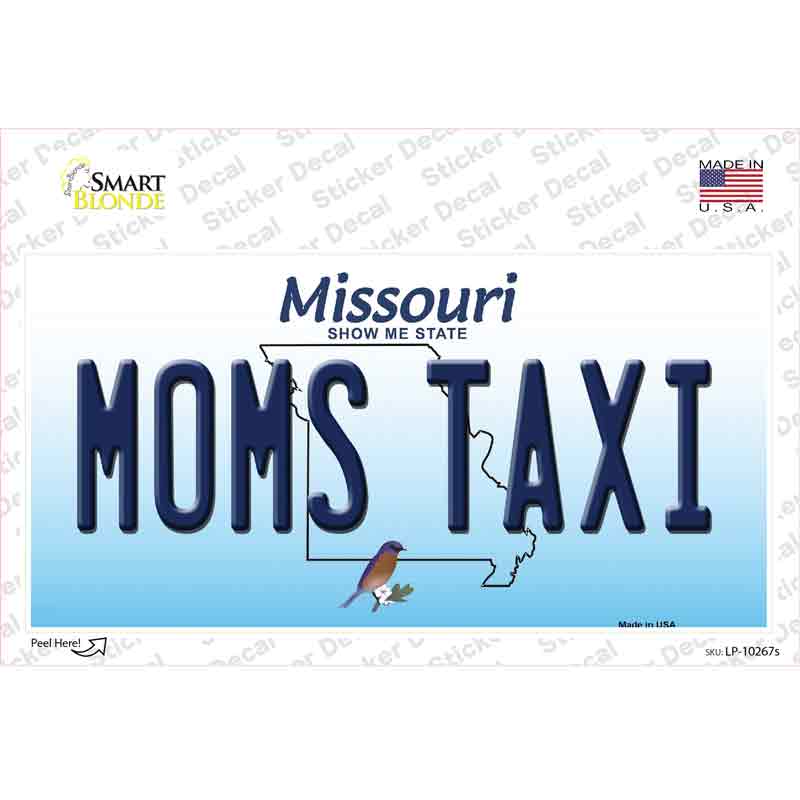 Moms Taxi Missouri Novelty Sticker Decal