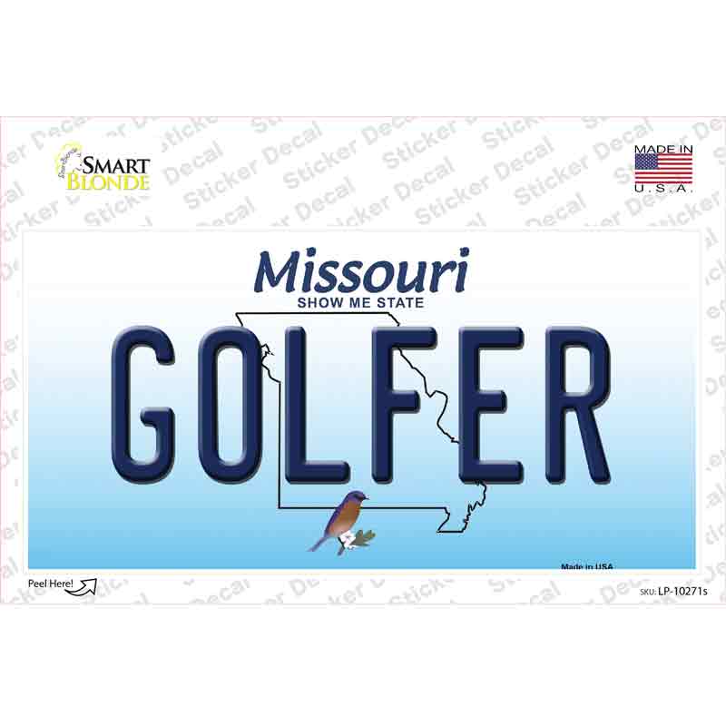 Golfer Missouri Novelty Sticker Decal