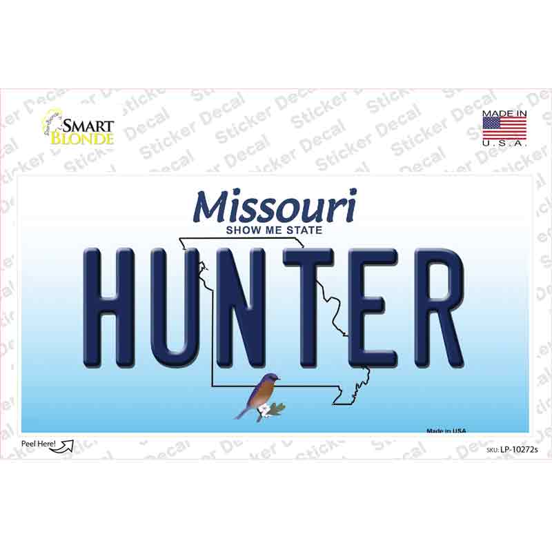 Hunter Missouri Novelty Sticker Decal