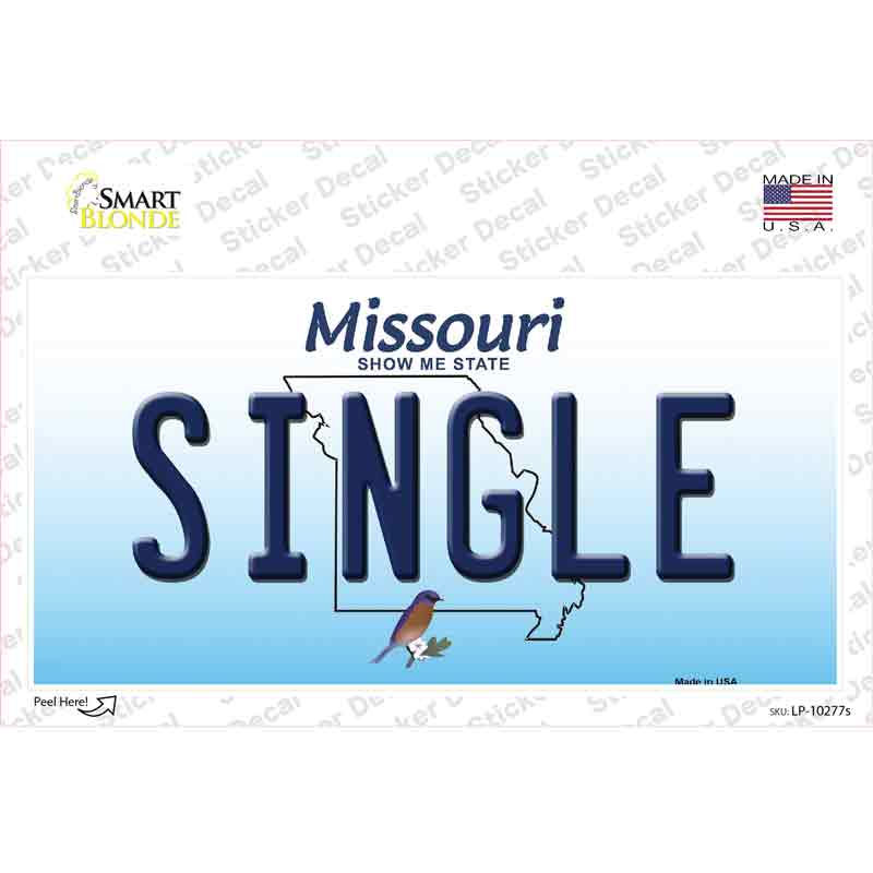 Single Missouri Novelty Sticker Decal