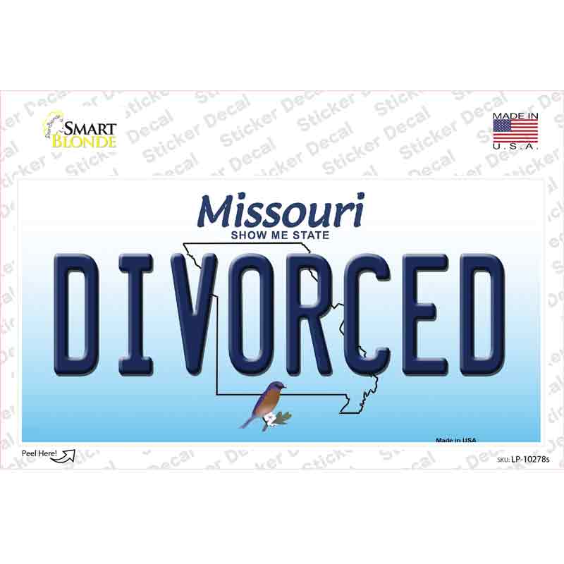 Divorced Missouri Novelty Sticker Decal