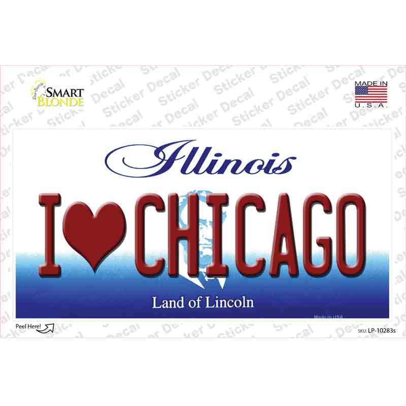 I Love Chicago Illinois Novelty Sticker Decal