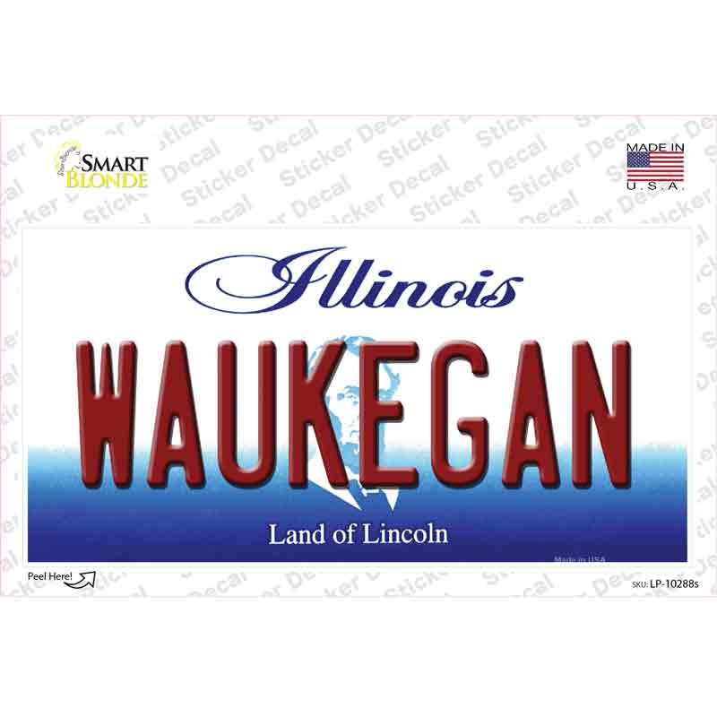Waukegan Illinois Novelty Sticker Decal