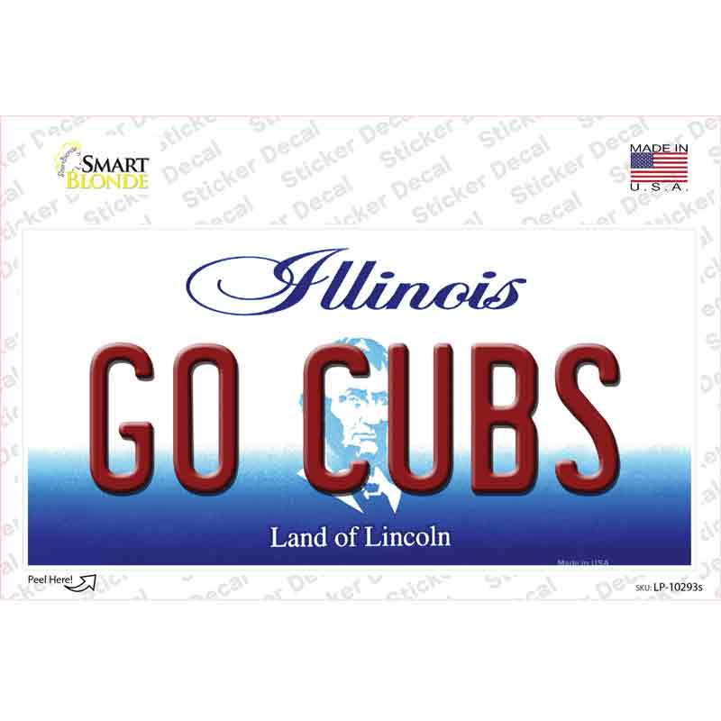 Go Cubs Illinois Novelty Sticker Decal