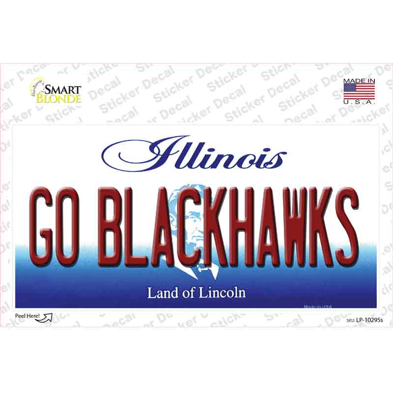 Go Blackhawks Illinois Novelty Sticker Decal