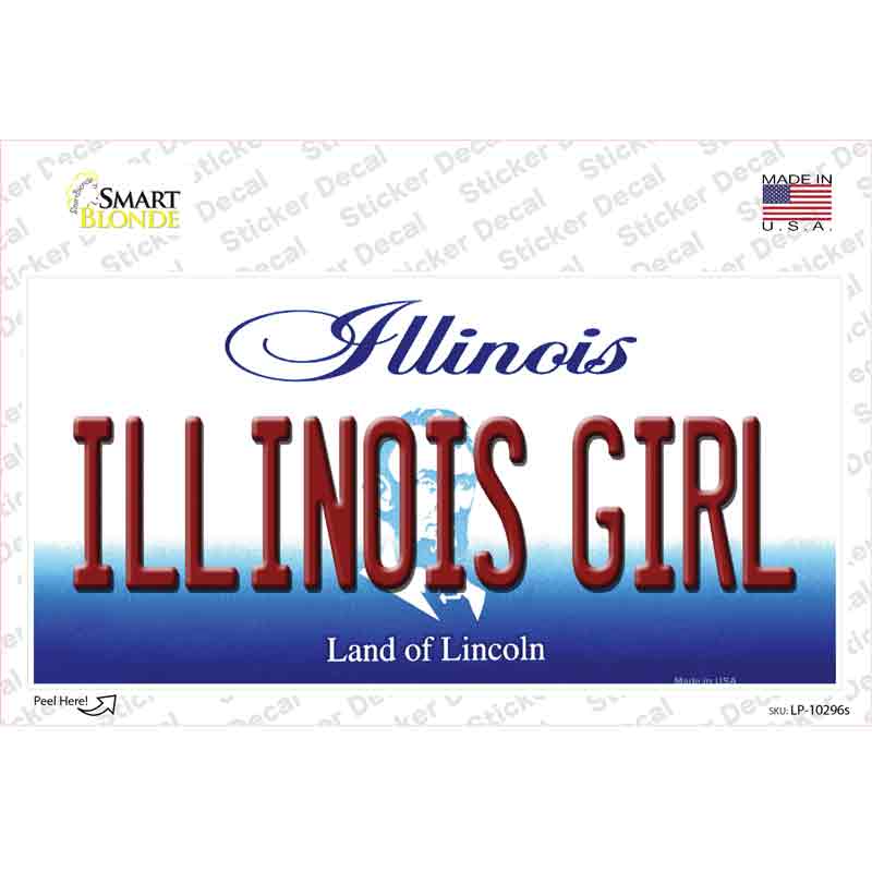 Illinois Girl Illinois Novelty Sticker Decal