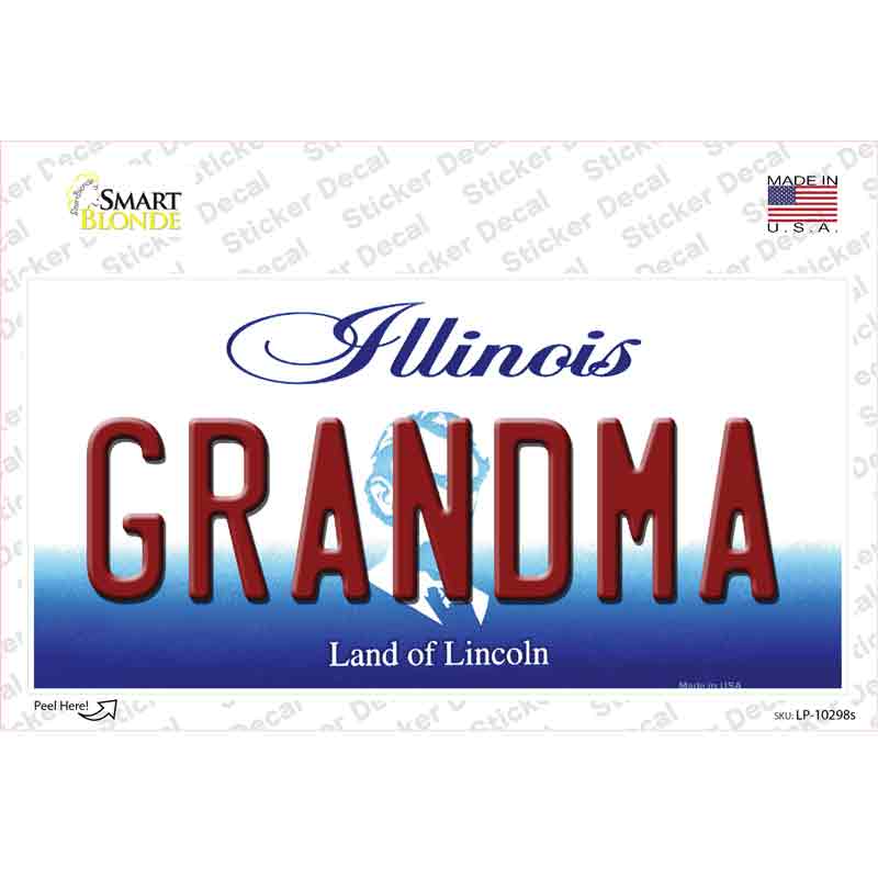 Grandma Illinois Novelty Sticker Decal