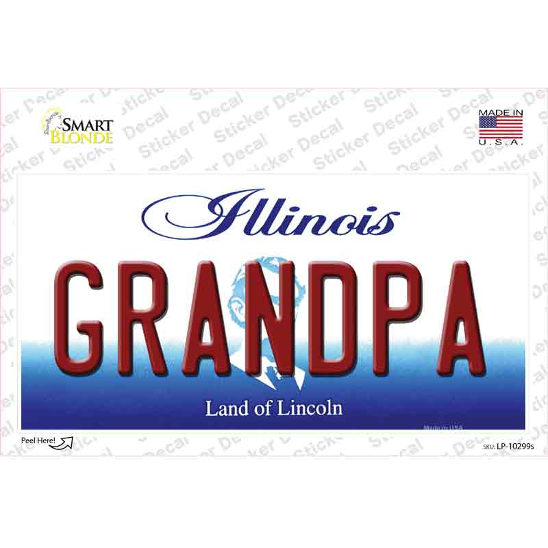 Grandpa Illinois Novelty Sticker Decal