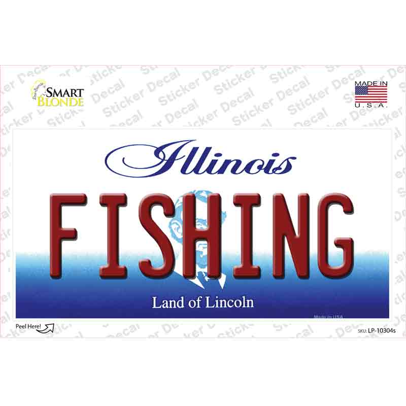 Fishing Illinois Novelty Sticker Decal