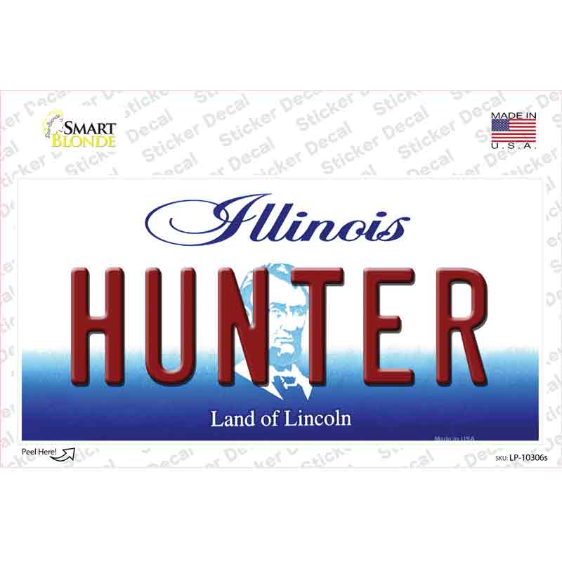 Hunter Illinois Novelty Sticker Decal