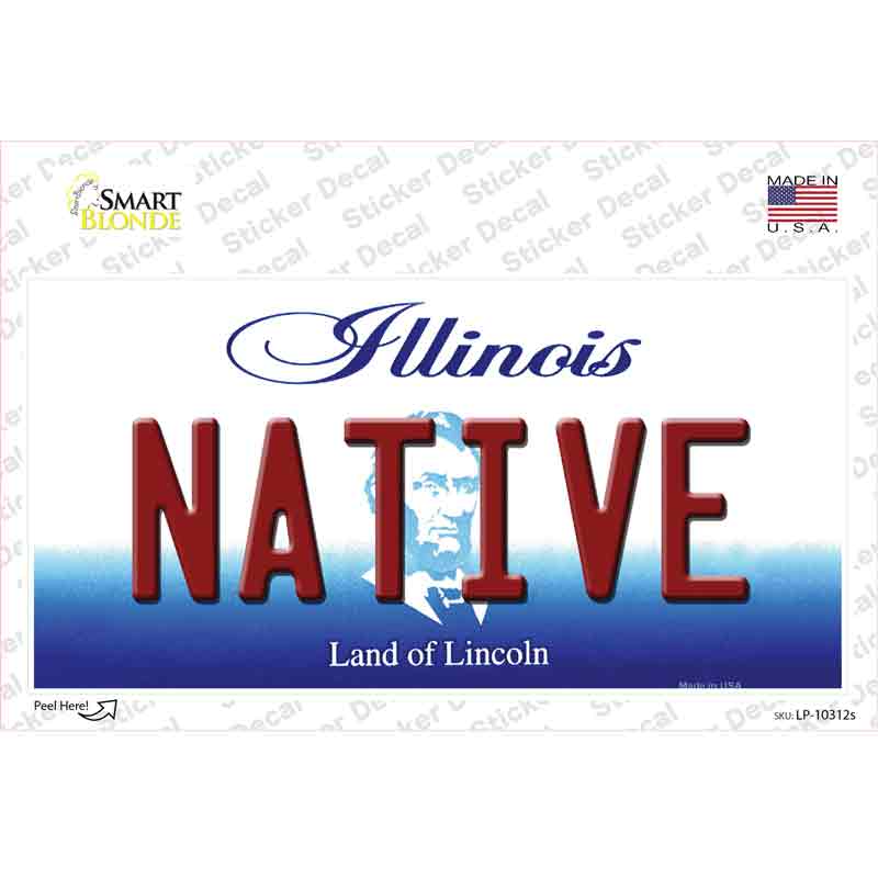 Native Illinois Novelty Sticker Decal