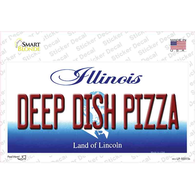 Deep Dish Pizza Illinois Novelty Sticker Decal