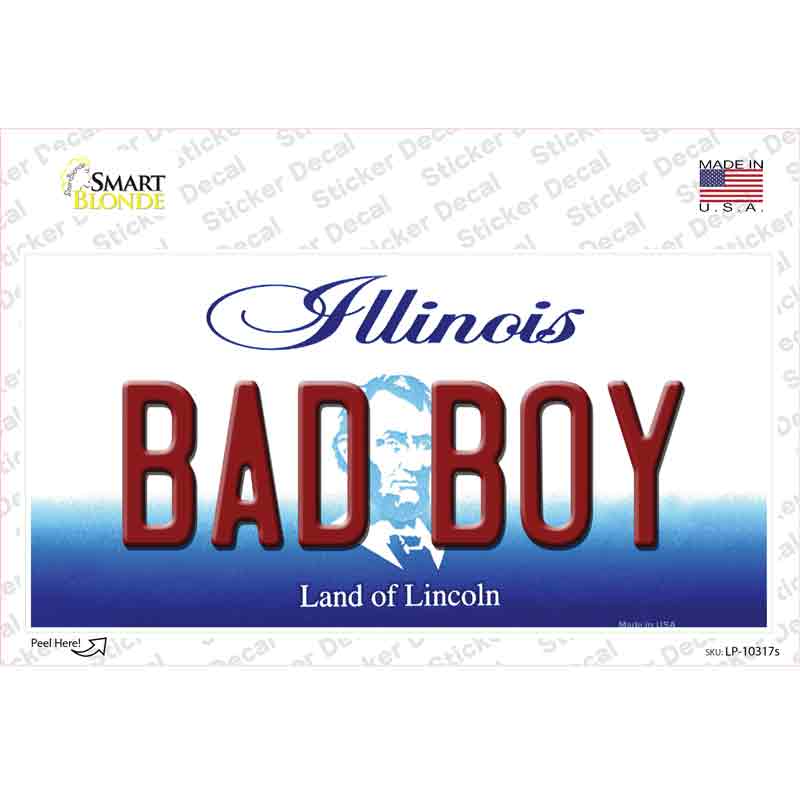 Bad Boy Illinois Novelty Sticker Decal