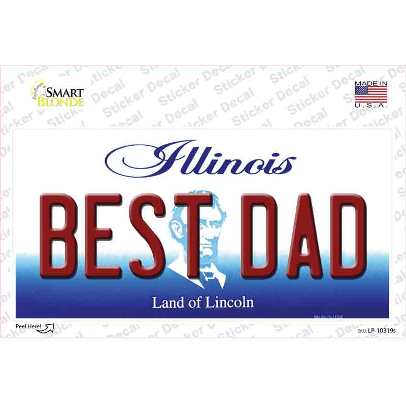 Best Dad Illinois Novelty Sticker Decal