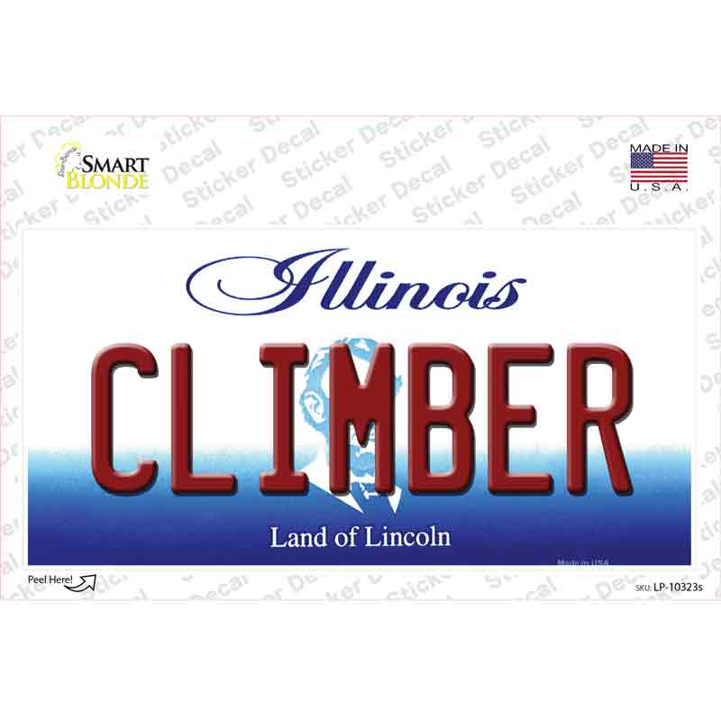 Climber Illinois Novelty Sticker Decal