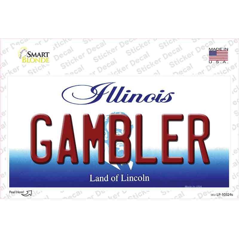 Gambler Illinois Novelty Sticker Decal