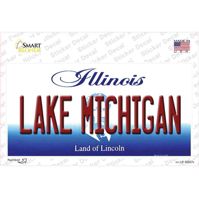 Lake Michigan Illinois Novelty Sticker Decal