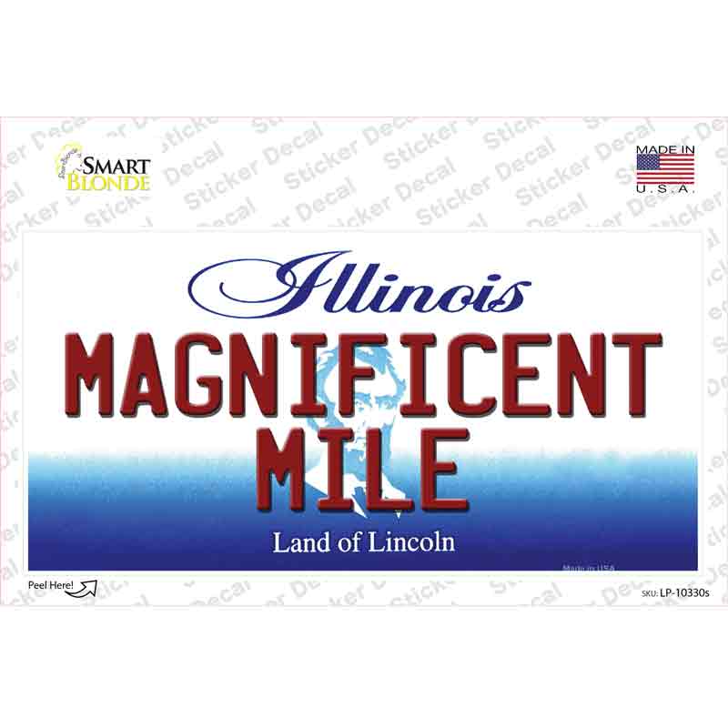 Magnificent Mile Illinois Novelty Sticker Decal