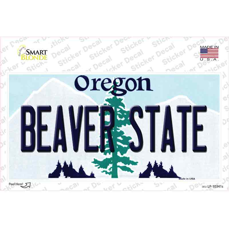 Beaver State Oregon Novelty Sticker Decal