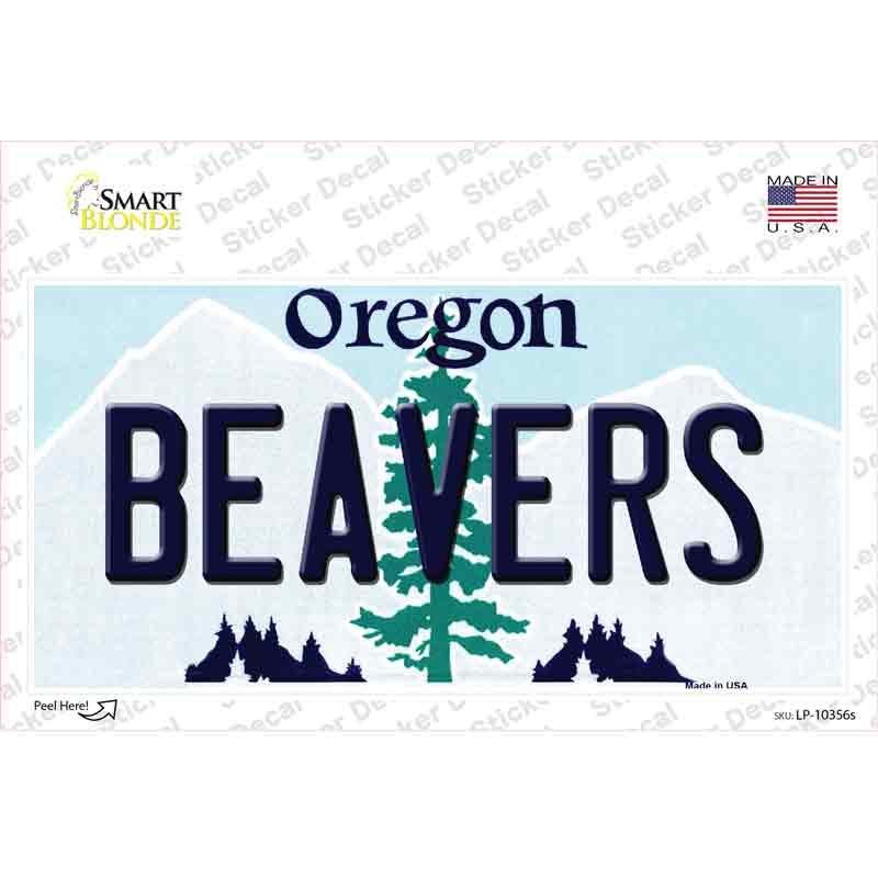Beavers Oregon Novelty Sticker Decal
