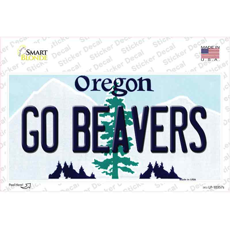 Go Beavers Oregon Novelty Sticker Decal