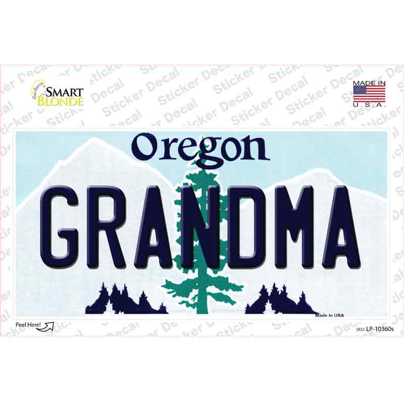 Grandma Oregon Novelty Sticker Decal