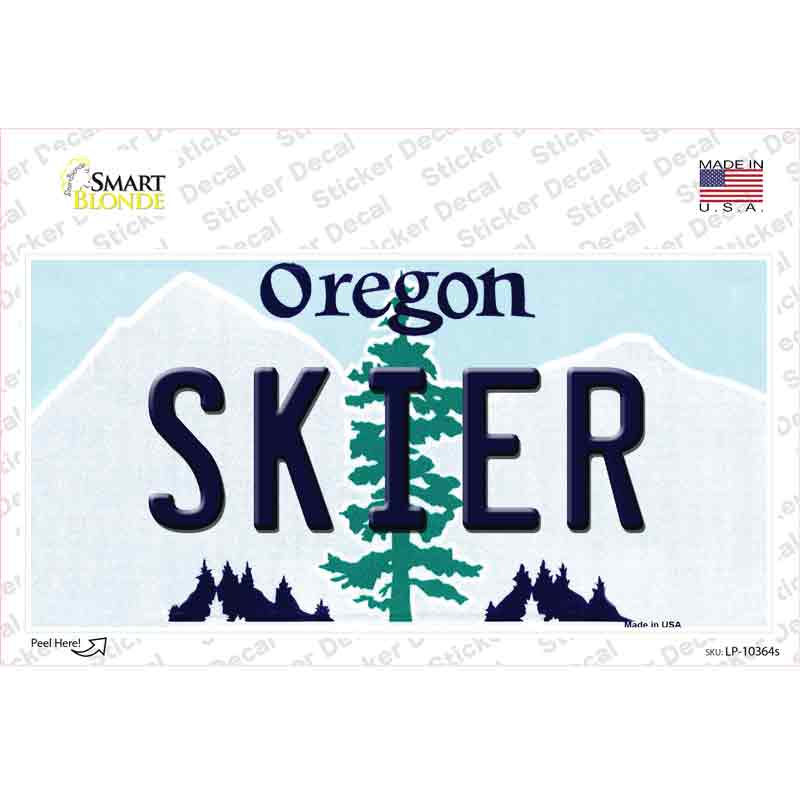 Skier Oregon Novelty Sticker Decal