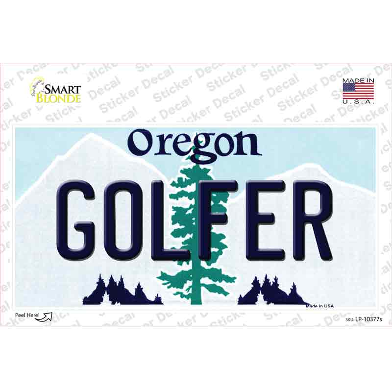 Golfer Oregon Novelty Sticker Decal