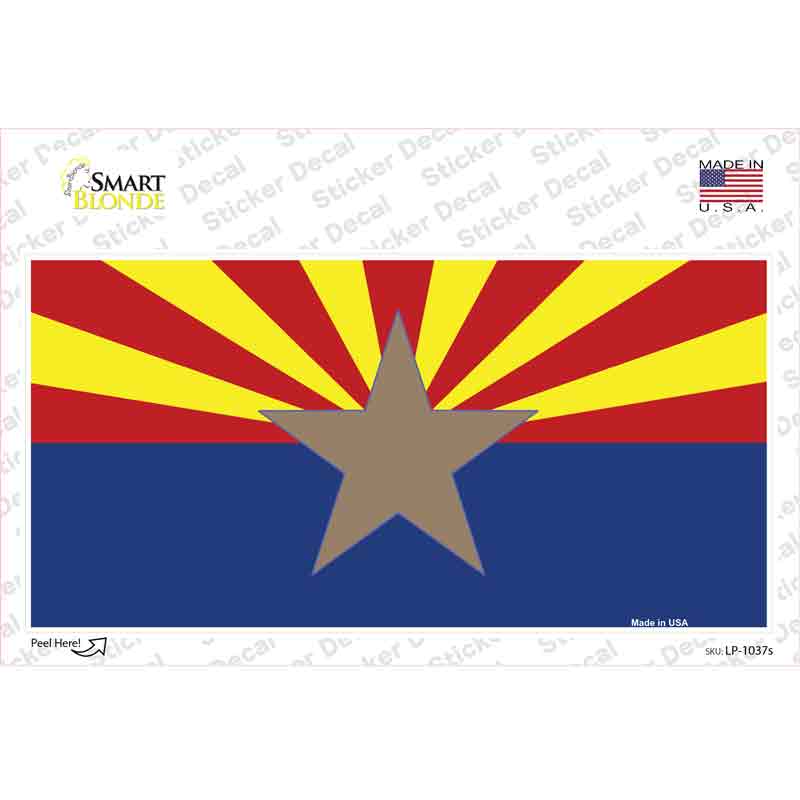 Arizona Big Star State Flag Novelty Sticker Decal