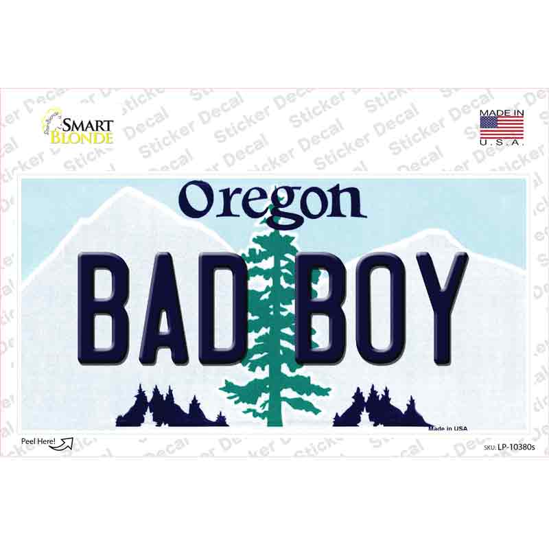 Bad Boy Oregon Novelty Sticker Decal