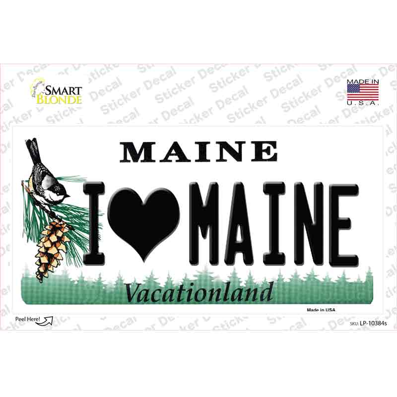 I Love Maine Novelty Sticker Decal