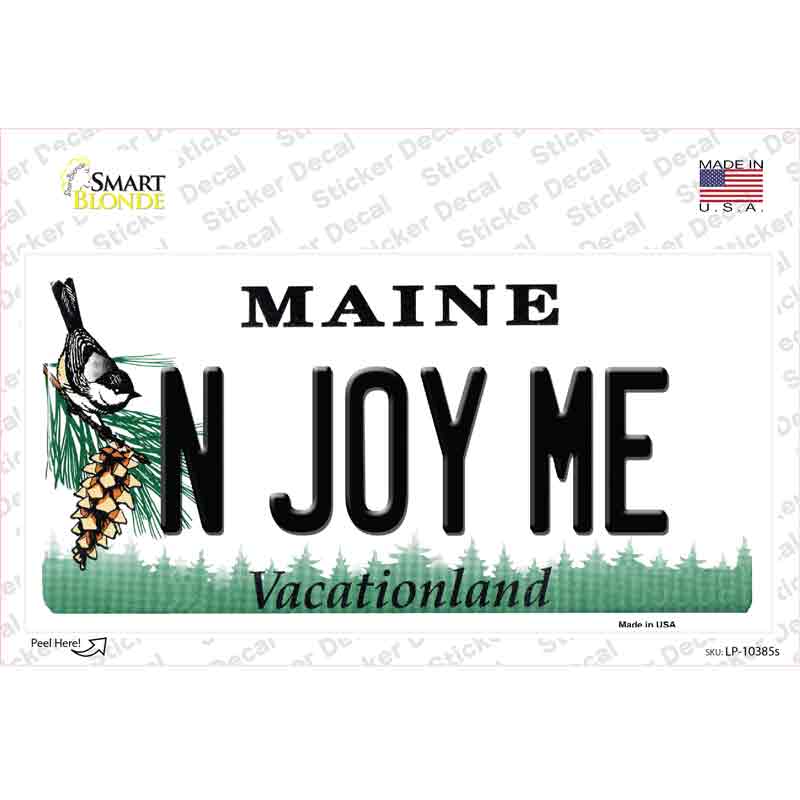 N Joy ME Maine Novelty Sticker Decal