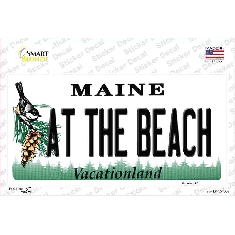 At The Beach Maine Novelty Sticker Decal