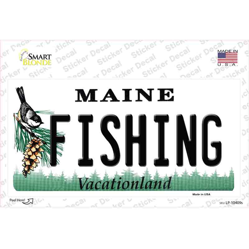 Fishing Maine Novelty Sticker Decal