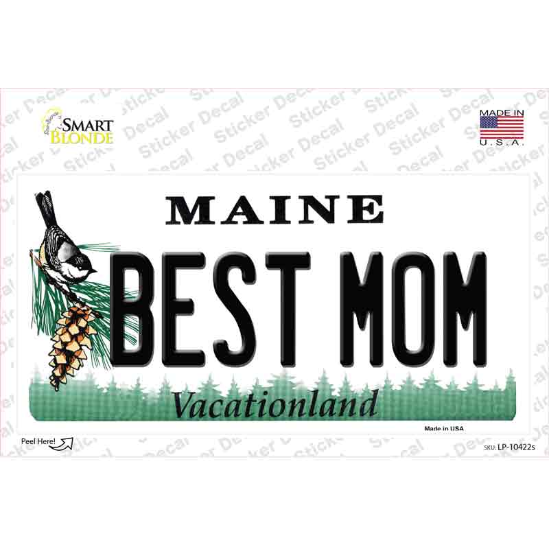 Best Mom Maine Novelty Sticker Decal