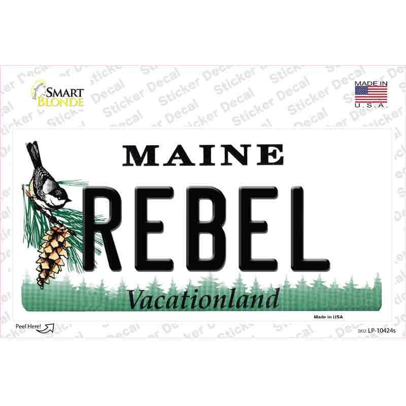 Rebel Maine Novelty Sticker Decal