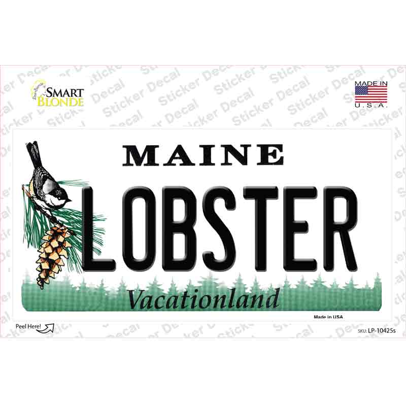 Lobster Maine Novelty Sticker Decal