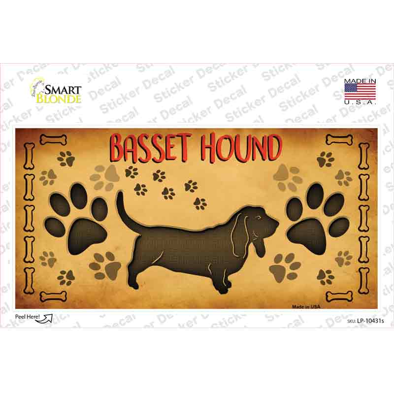 Basset Hound Novelty Sticker Decal