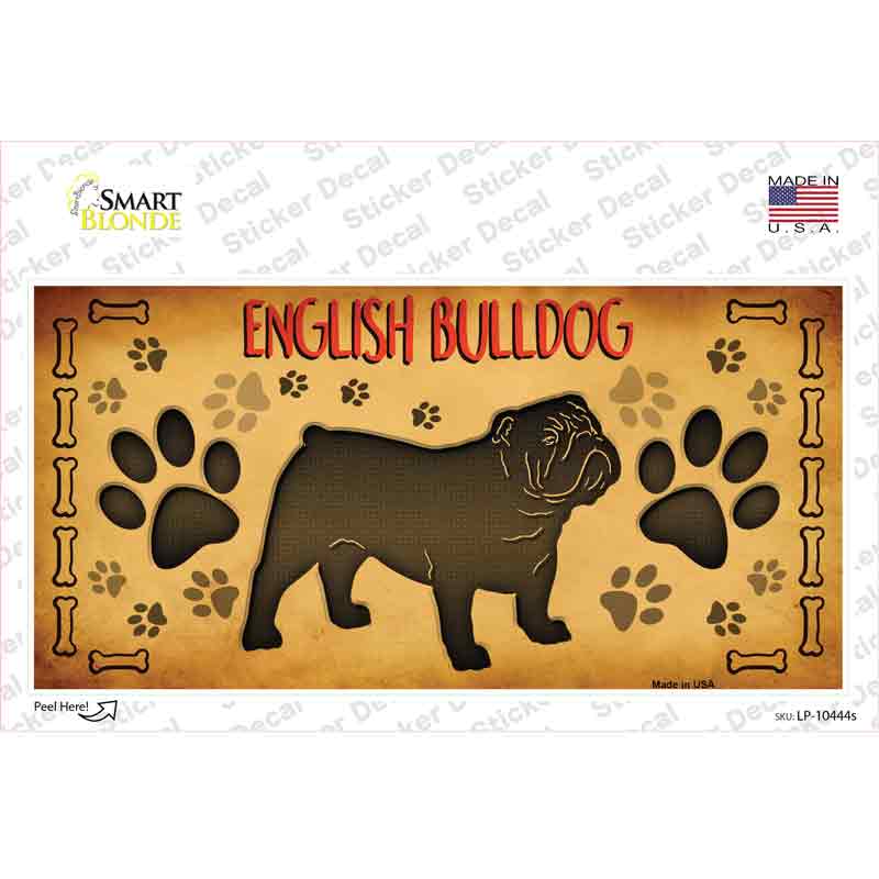 English Bulldog Novelty Sticker Decal