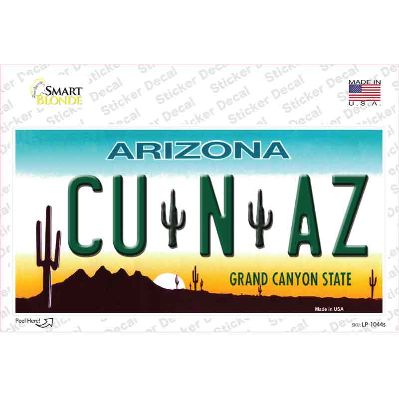 Cu N Az Novelty Sticker Decal