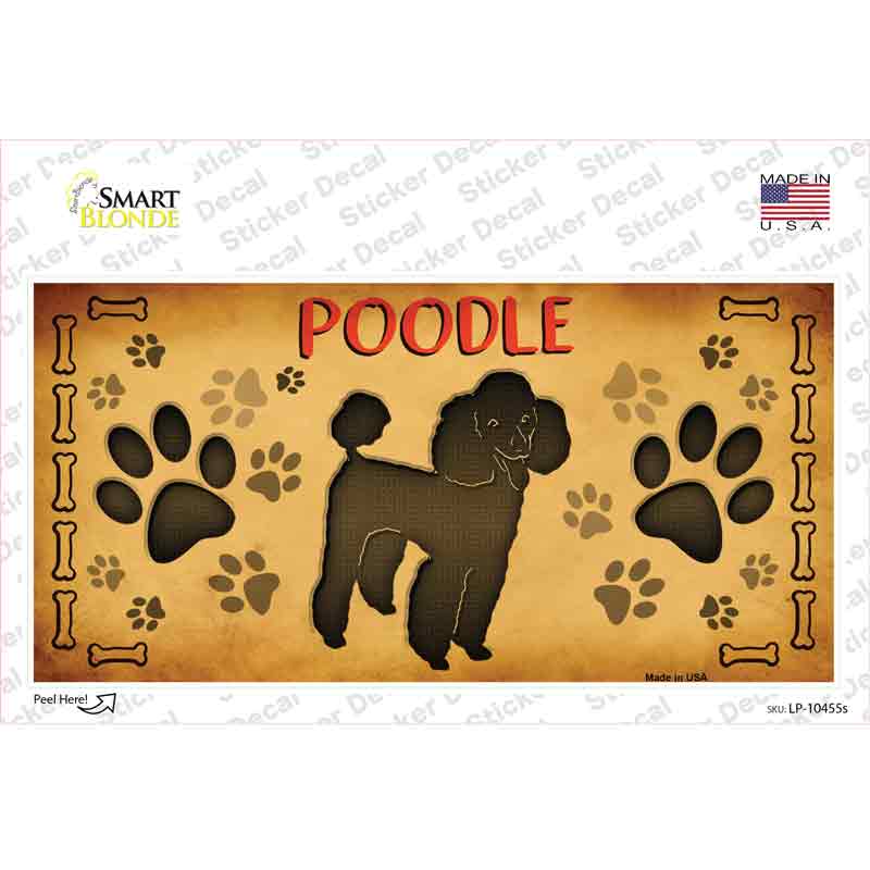 Poodle Novelty Sticker Decal