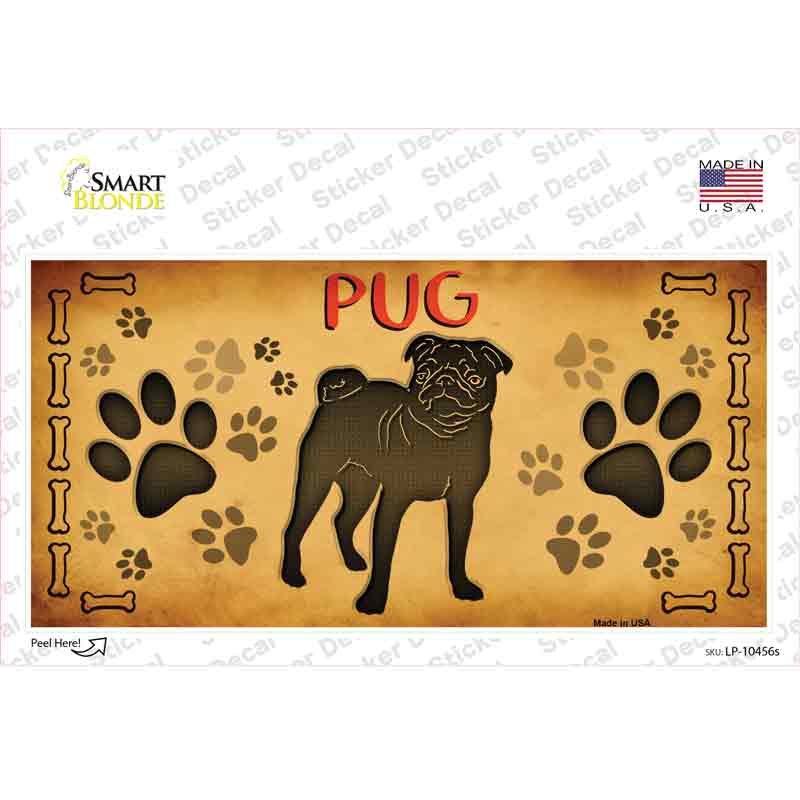Pug Novelty Sticker Decal