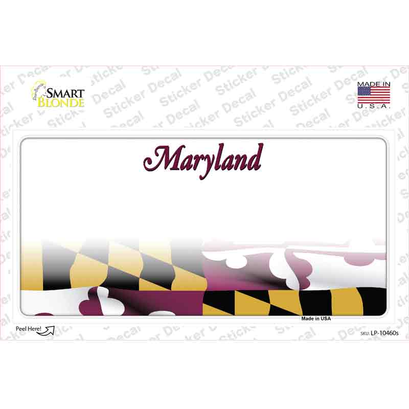 Maryland State Background Novelty Sticker Decal