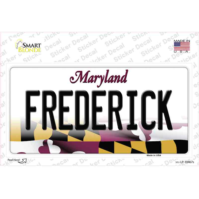 Frederick Maryland Novelty Sticker Decal