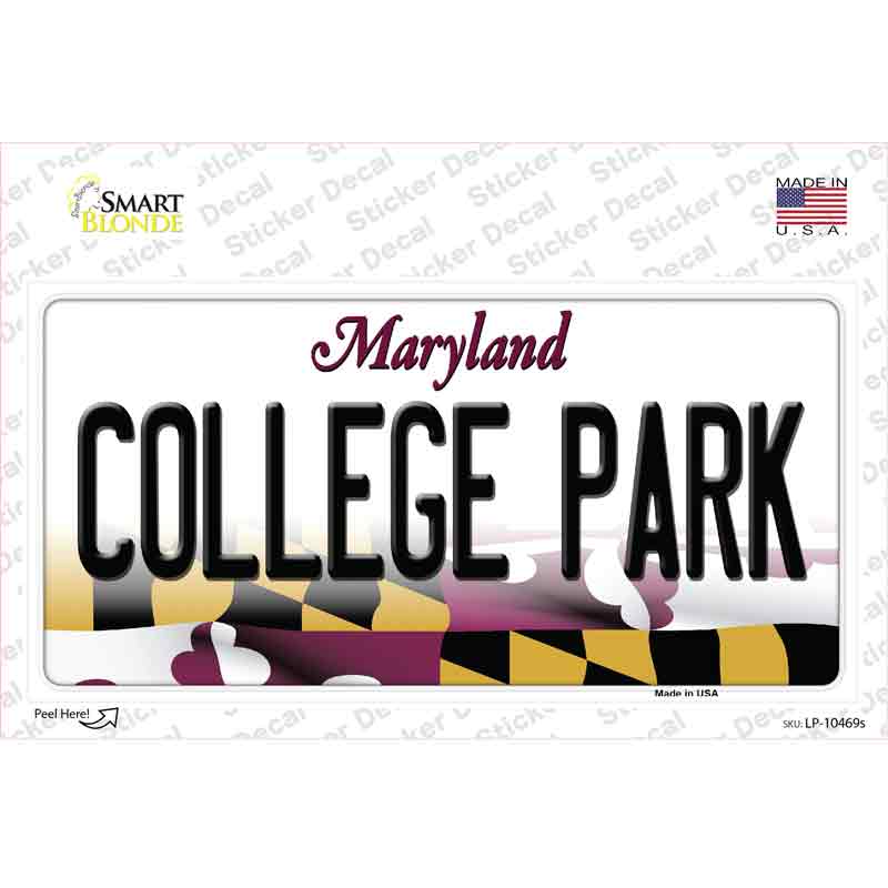 College Park Maryland Novelty Sticker Decal