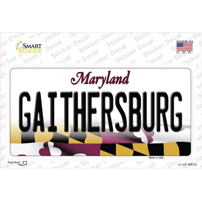 Gaithersburg Maryland Novelty Sticker Decal
